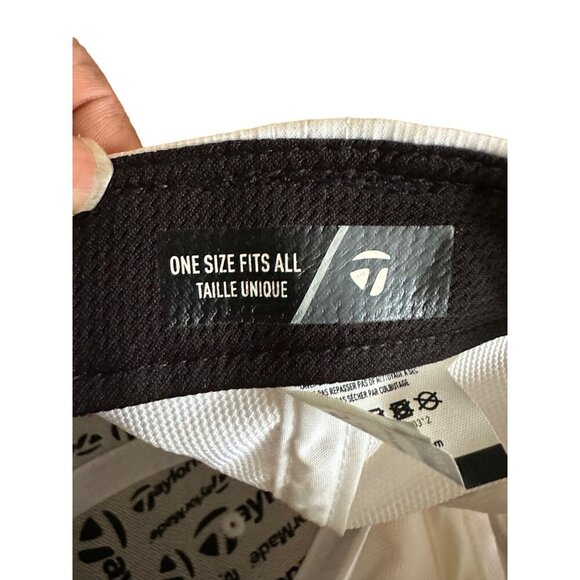 TaylorMade Golf Cap White OSFA Adjustable Strap Embroidered Logo - Picture 4 of 8